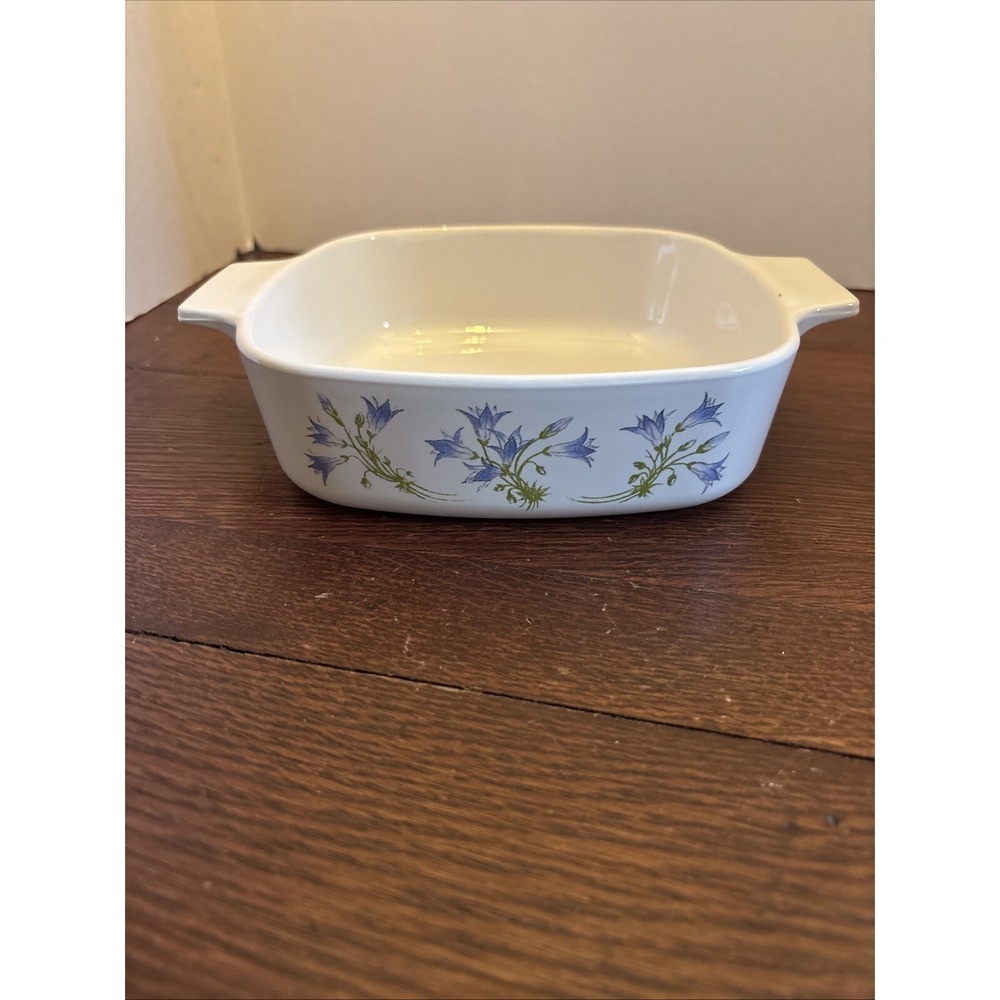 Corning Ware A-1-B Blue‎ Dusk Flowers Casserole Dish 1 Liter EUC